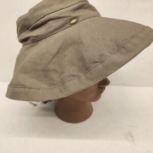 Scala‎ Collezione Wide Brim Sun Hat Cotton Blend Beige Outdoor Gardening